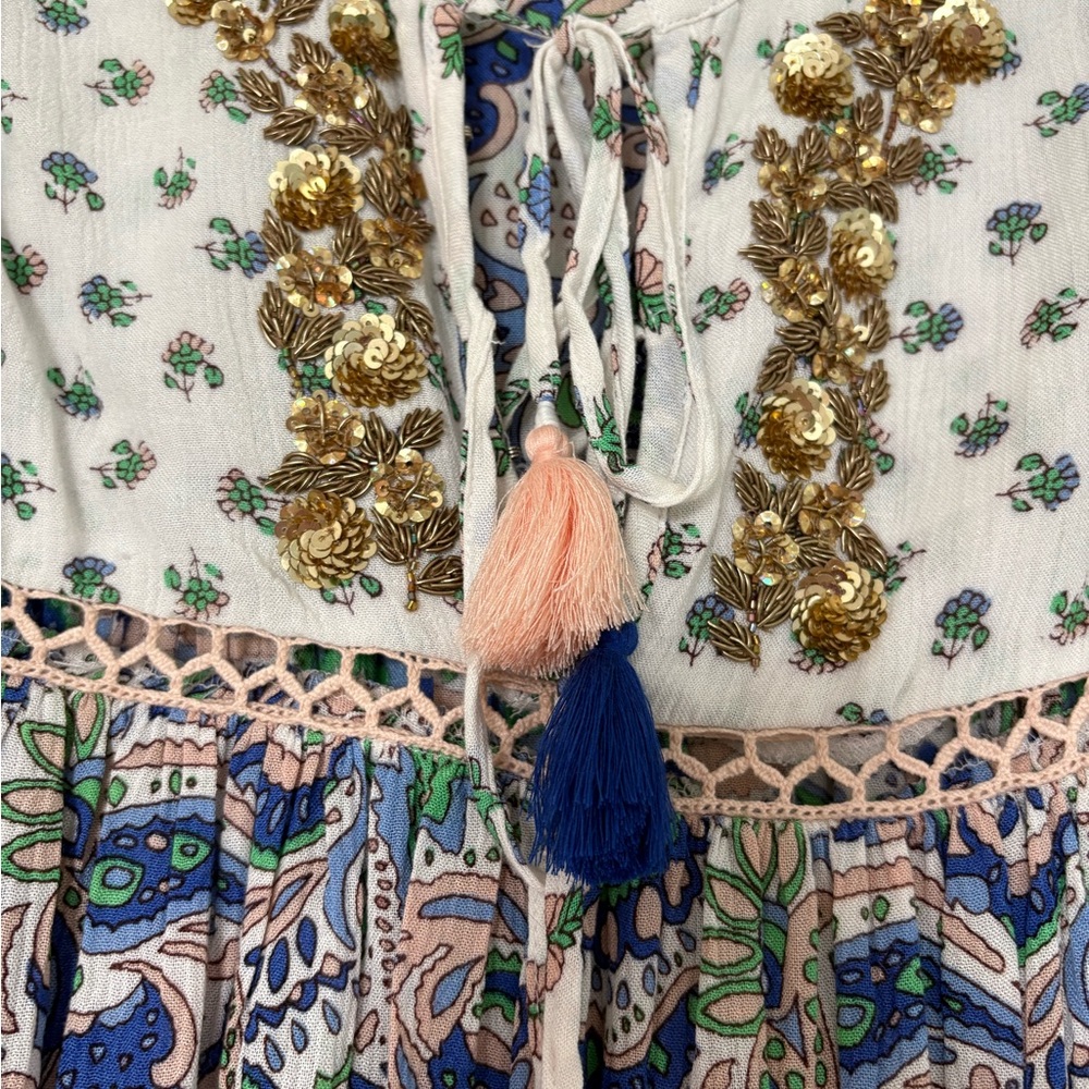 LAST CHANCE !!!! FESTIVAL CHIC!!!Boho Paisley Peasant Top!!! - Picture 2 of 5
